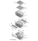 FREEZER SHELVES Diagram and Parts List for ZFSB26DRLSS  General Electric Refrigerator