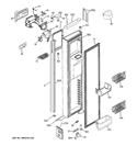 FREEZER DOOR Diagram and Parts List for PSI23NGWACV  General Electric Refrigerator
