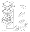 FRESH FOOD SHELVES Diagram and Parts List for PSS26SHTISS  General Electric Refrigerator