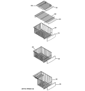 FREEZER SHELVES Diagram and Parts List for PSSS9RGXCCSS  General Electric Refrigerator