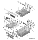 FREEZER SHELVES Diagram and Parts List for ZFGB21HXASS  General Electric Refrigerator