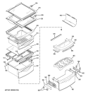 FRESH FOOD SHELVES Diagram and Parts List for ZFSB23DXCSS  General Electric Refrigerator