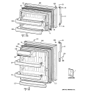 DOORS Diagram and Parts List for CTS18HBSBRWW  General Electric Refrigerator