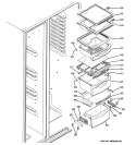 FRESH FOOD SHELVES Diagram and Parts List for PSDF5RGXCFCC  General Electric Refrigerator