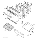 DOOR & DRAWER PARTS Diagram and Parts List for JGBP33DEM3CC  General Electric Range