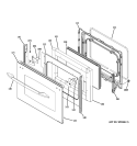 LOWER DOOR Diagram and Parts List for PCB975DN1BB  General Electric Range