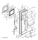 FRESH FOOD DOOR Diagram and Parts List for PSE27NHWHCBB  General Electric Refrigerator