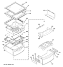 FRESH FOOD SHELVES Diagram and Parts List for GSF25LGWACC  General Electric Refrigerator