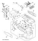 ICE MAKER & DISPENSER Diagram and Parts List for PSSF3RGXACC  General Electric Refrigerator