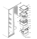 FRESH FOOD SHELVES Diagram and Parts List for PSSF3RGXACC  General Electric Refrigerator