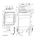 ESCUTCHEON & DOOR ASSEMBLY Diagram and Parts List for GHDA690P00WW  General Electric Dishwasher