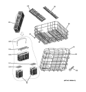 RACK ASSEMBLY Diagram and Parts List for GHDA690P00WW  General Electric Dishwasher