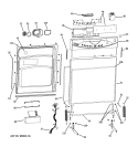 ESCUTCHEON & DOOR ASSEMBLY Diagram and Parts List for GHDA696P00SS  General Electric Dishwasher