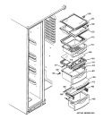 FRESH FOOD SHELVES Diagram and Parts List for GSHL6PHXBELS  General Electric Refrigerator