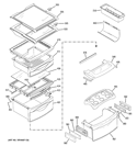 FRESH FOOD SHELVES Diagram and Parts List for PHE25PGTAFBB  General Electric Refrigerator