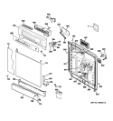 ESCUTCHEON & DOOR ASSEMBLY Diagram and Parts List for GSD4000N20BB  General Electric Dishwasher