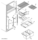 FRESH FOOD SHELVES Diagram and Parts List for GTS18DBPXLCC  General Electric Refrigerator