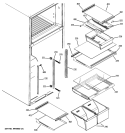 FRESH FOOD SHELVES Diagram and Parts List for GTS18IBRXRCC  General Electric Refrigerator