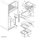 FRESH FOOD SHELVES Diagram and Parts List for GTS18JBPXRWW  General Electric Refrigerator