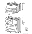 DOORS Diagram and Parts List for GTT17BBSBRCC  General Electric Refrigerator