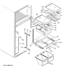 FRESH FOOD SHELVES Diagram and Parts List for PTS18SBSXRSS  General Electric Refrigerator
