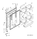 FRESH FOOD DOOR Diagram and Parts List for PTS22SCSCRSS  General Electric Refrigerator