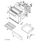 DOOR & DRAWER PARTS Diagram and Parts List for JGBP26DEM2CC  General Electric Range
