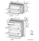 DOORS Diagram and Parts List for GTS18CBSARBB  General Electric Refrigerator