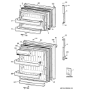 DOORS Diagram and Parts List for GTS18CCSBRBB  General Electric Refrigerator
