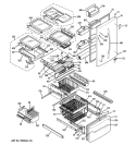 DOORS & SHELVES Diagram and Parts List for PDF22MFWCBB  General Electric Refrigerator