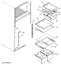 FRESH FOOD SHELVES Diagram and Parts List for 38768RBWXRBS  General Electric Refrigerator