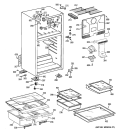 CABINET Diagram and Parts List for GTL17JBWBRBS  General Electric Refrigerator