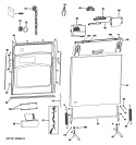 ESCUTCHEON & DOOR ASSEMBLY Diagram and Parts List for PDW1800N00II  General Electric Dishwasher