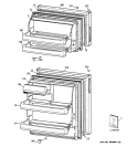 DOORS Diagram and Parts List for HTR17DBSBRBB  Hotpoint Refrigerator