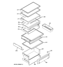 FRESH FOOD SHELVES Diagram and Parts List for ZISS42GDXASS  General Electric Refrigerator