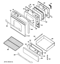 DOOR & DRAWER PARTS Diagram and Parts List for J2BP85SEL3SS  General Electric Range