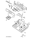 CONTROL PANEL & COOKTOP Diagram and Parts List for JGB290DEN2WW  General Electric Range