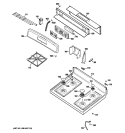 CONTROL PANEL & COOKTOP Diagram and Parts List for JGB290SEN2SS  General Electric Range