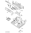 CONTROL PANEL & COOKTOP Diagram and Parts List for JGBP28DEM4WW  General Electric Range