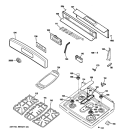 CONTROL PANEL & COOKTOP Diagram and Parts List for JGBP86DEM2BB  General Electric Range