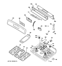 CONTROL PANEL & COOKTOP Diagram and Parts List for JGBP87MEM2BG  General Electric Range