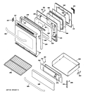 DOOR & DRAWER PARTS Diagram and Parts List for JGBP87MEM2BG  General Electric Range