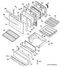 DOOR & DRAWER PARTS Diagram and Parts List for JGBP89SEM2SS  General Electric Range