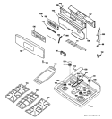 CONTROL PANEL & COOKTOP Diagram and Parts List for P2B912DEM2WW  General Electric Range
