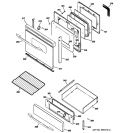 DOOR & DRAWER PARTS Diagram and Parts List for P2B912DEM2WW  General Electric Range