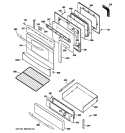 DOOR & DRAWER PARTS Diagram and Parts List for P2B912SEM2SS  General Electric Range