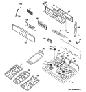 CONTROL PANEL & COOKTOP Diagram and Parts List for P2B918SEM2SS  General Electric Range