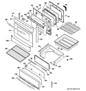 DOOR & DRAWER PARTS Diagram and Parts List for P2B918SEM2SS  General Electric Range