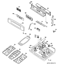 CONTROL PANEL & COOKTOP Diagram and Parts List for PGB918DEM2BB  General Electric Range
