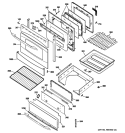 DOOR & DRAWER PARTS Diagram and Parts List for PGB918SEM2SS  General Electric Range